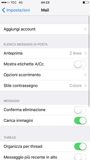 Seleziona Aggiungi account