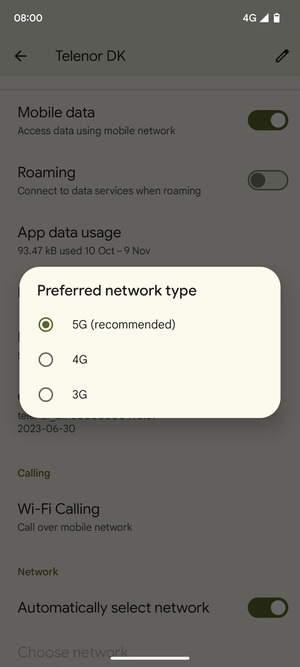 Select your preferred option