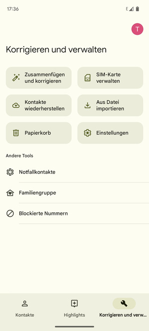 Wählen Sie SIM-Karte verwalten