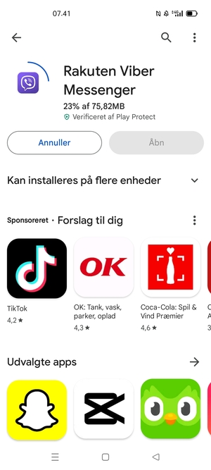Afvent at installeringen er afsluttet