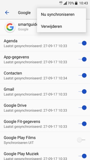 Selecteer Nu synchroniseren