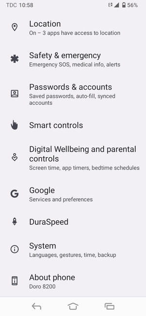 Scroll to and select System