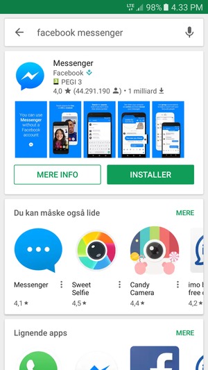 Vælg appen