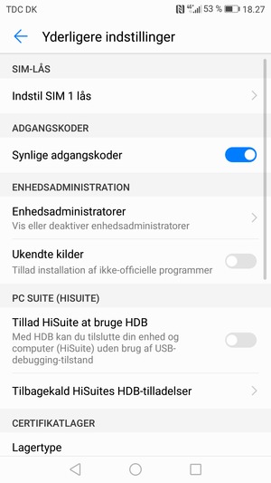 Vælg Indstil SIM lås