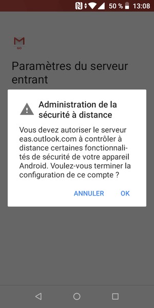 Sélectionnez OK
