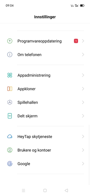 Bla til og velg Programvareoppdatering