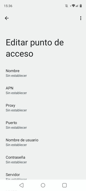 Introduzca la información de MMS