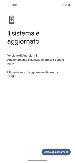 Se il tuo telefono è aggiornato, vedrai la seguente schermata