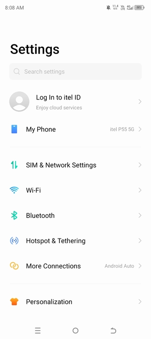 Select SIM & Network Settings