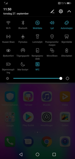 Juster lysstyrken til ønsket nivå