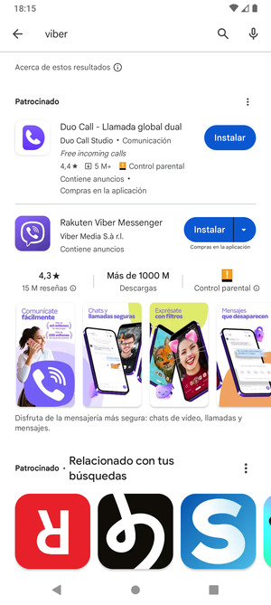 Seleccione la aplicación