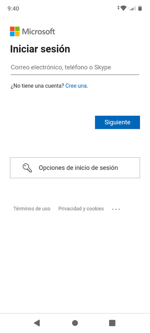 Introduzca su Dirección de correo electrónico y seleccione Siguiente