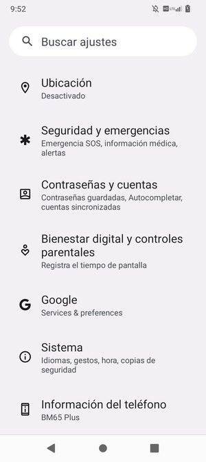 Desplácese y seleccione Sistema
