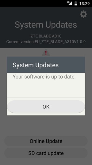 If your phone is up to date, select OK
