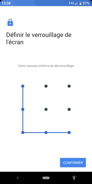 Dessinez de nouveau le schéma de déverrouillage et sélectionnez CONFIRMER
