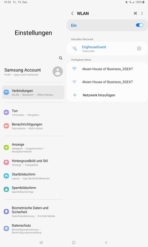 Sie sind nun mit dem WLAN-Netzwerk verbunden