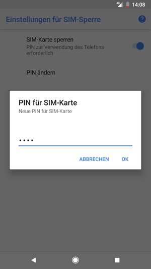 Geben Sie Ihre Neue PIN für SIM-Karte ein und wählen Sie OK