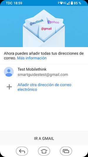 Seleccione IR A GMAIL