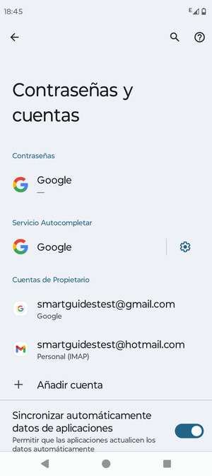 Seleccione su cuenta Google