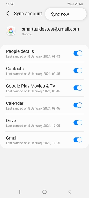 Select Sync now