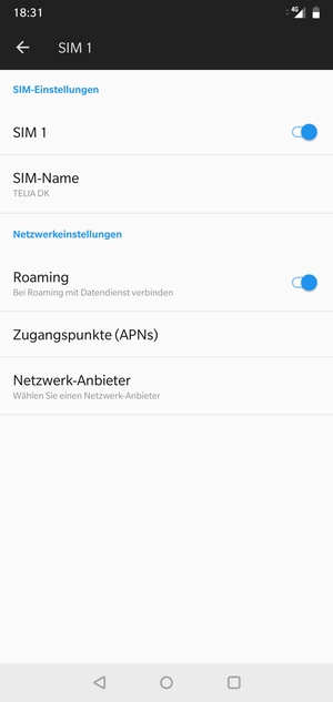 Schalten Sie Roaming an oder aus