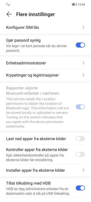 Velg Konfigurer SIM-lås