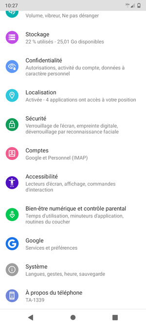 Faites défiler et sélectionnez Système