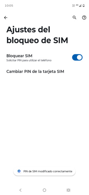 Su PIN de SIM ha sido cambiado