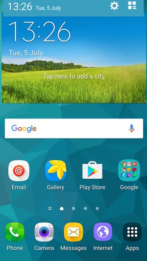 Slide down the top menu