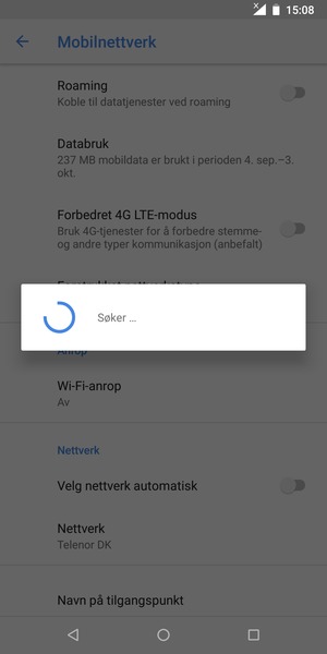 Vent til søket er ferdig