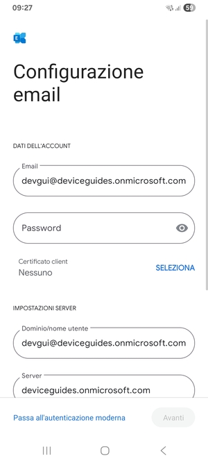 Inserisci la tua password
