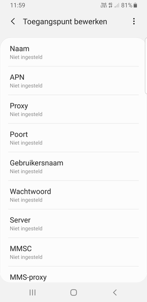 Voer internetgegevens in