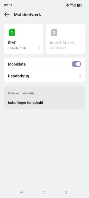 Vælg SIM1 eller SIM2