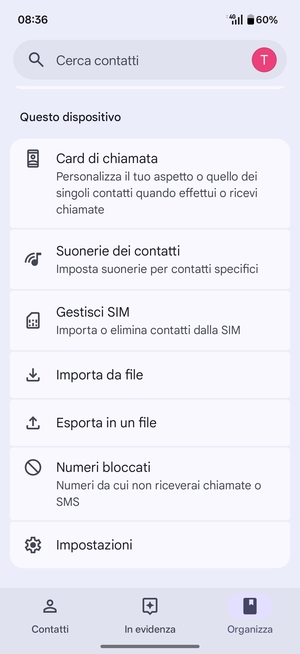 Scorri e seleziona Gestisci SIM