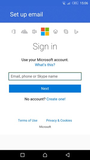 Enter your Hotmail address and select Next