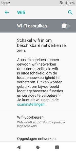 Schakel Wifi in