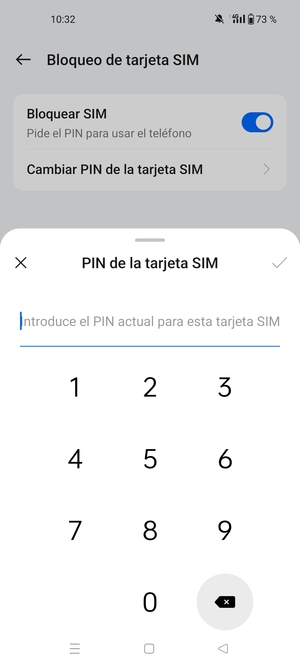 Introduzca su PIN de tarjeta SIM antiguo y seleccione Aceptar