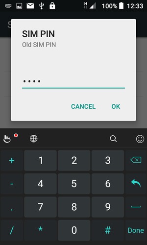 Enter your Old SIM PIN and select OK
