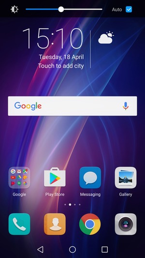Slide down the top menu