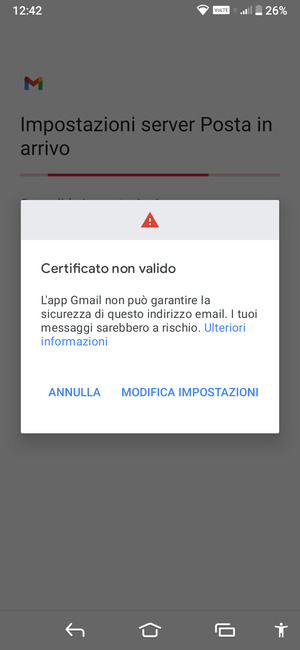Seleziona MODIFICA IMPOSTAZIONI