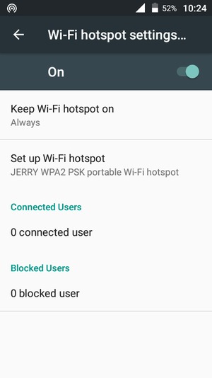Your phone is now set up for use as a modem