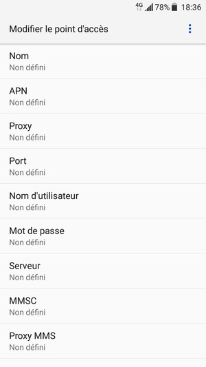 Saisissez les informations Internet