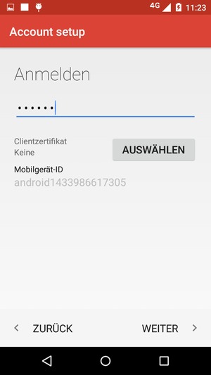 Geben Sie Ihre Passwort ein und wählen Sie WEITER