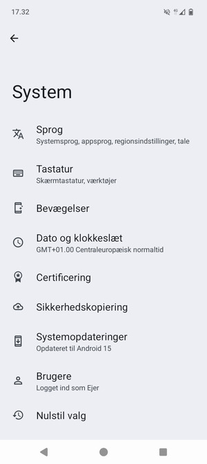 Vælg Systemopdateringer