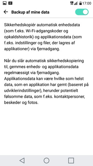 Vælg Tilbage-knappen
