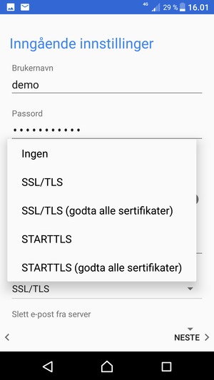 Velg Ingen og NESTE