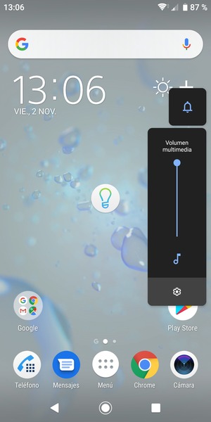 Continúe presionando para ajustar el volumen hasta el nivel requerido