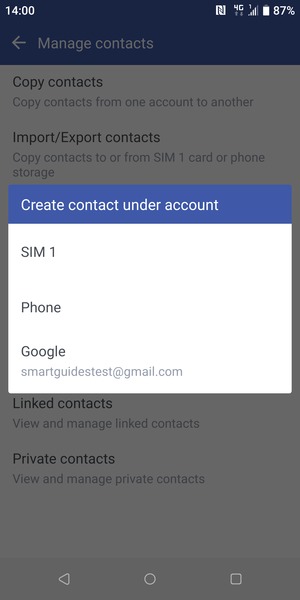 Select your Google account