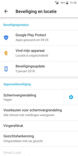 Selecteer Schermvergrendeling