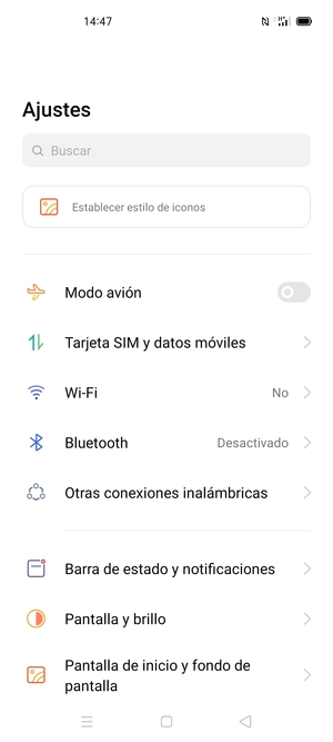 Seleccione Tarjeta SIM y datos móviles